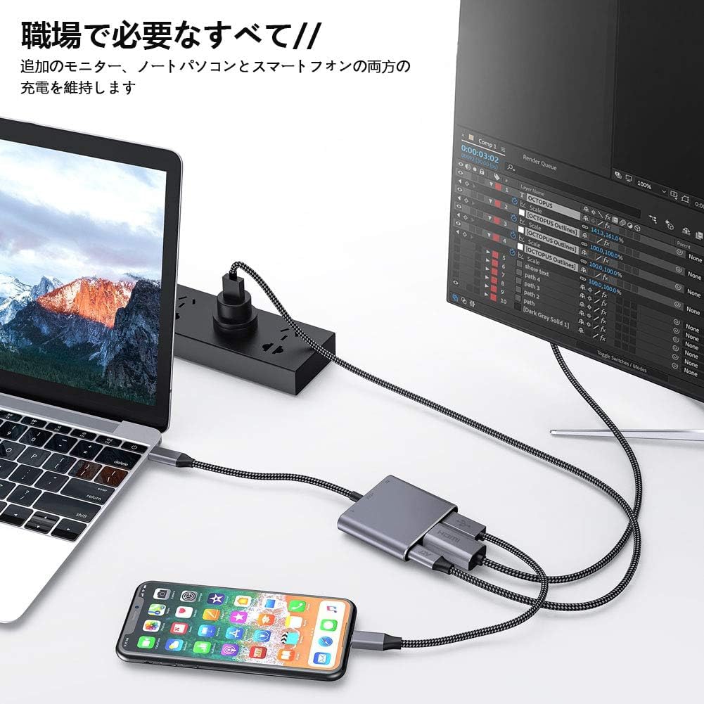 【新品未使用】JOBY USB-Cマルチポートアダプター HDMI対応　30個 41jYLVhNPrL.jpg